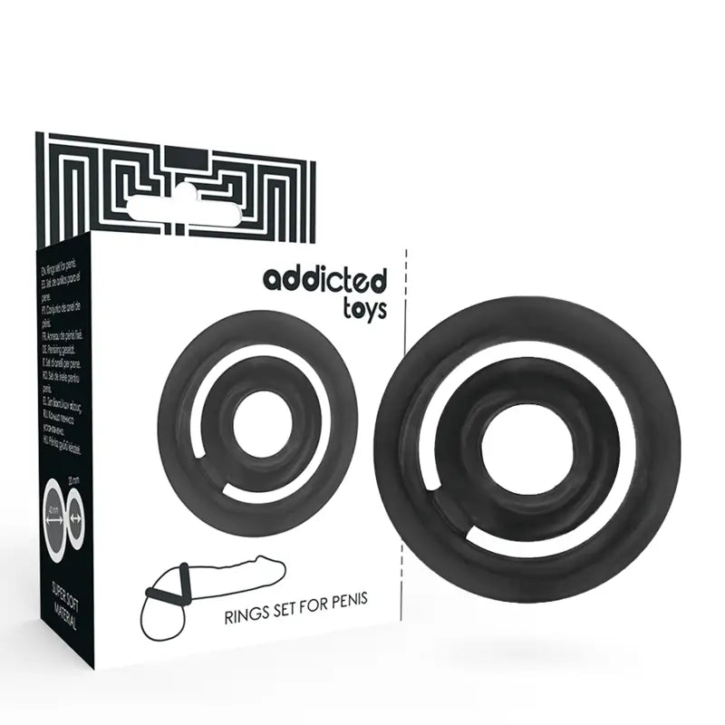 Addicted toys - potenz set anillos pene negro