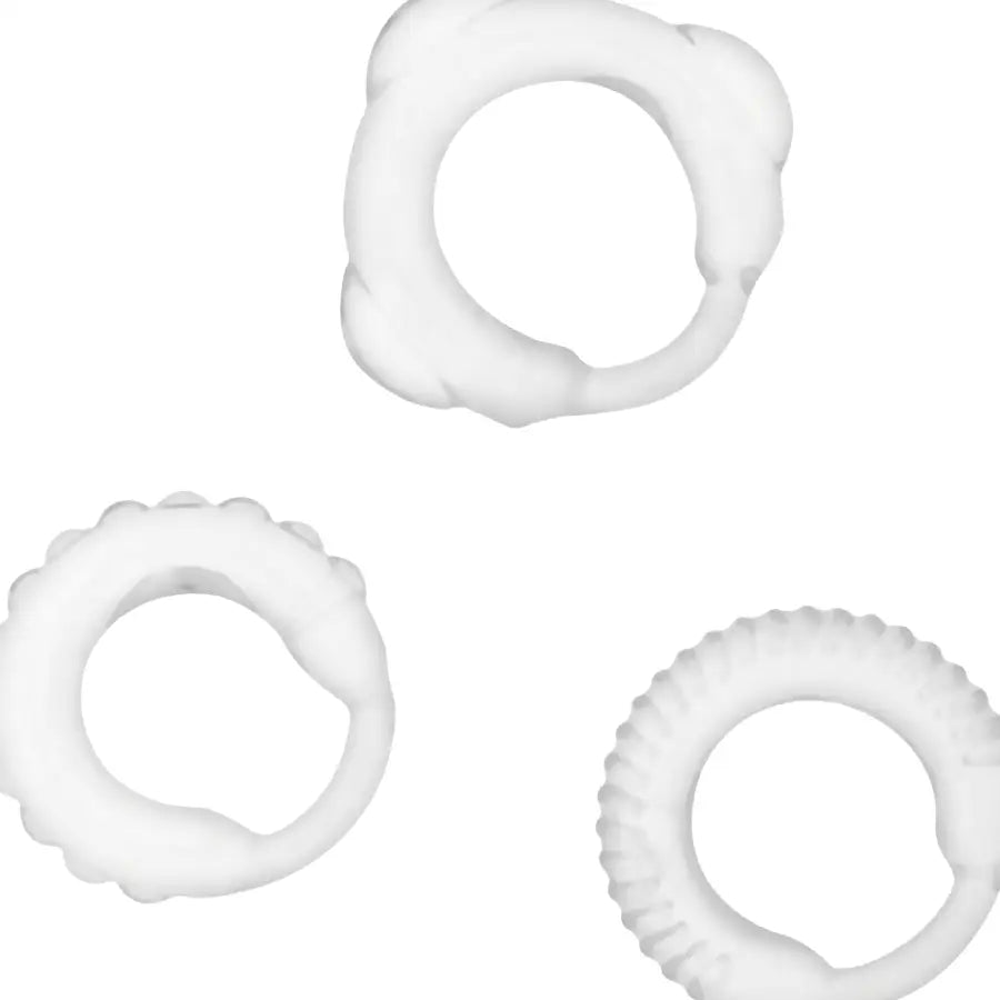 Addicted toys - set 3 anillos pene clear