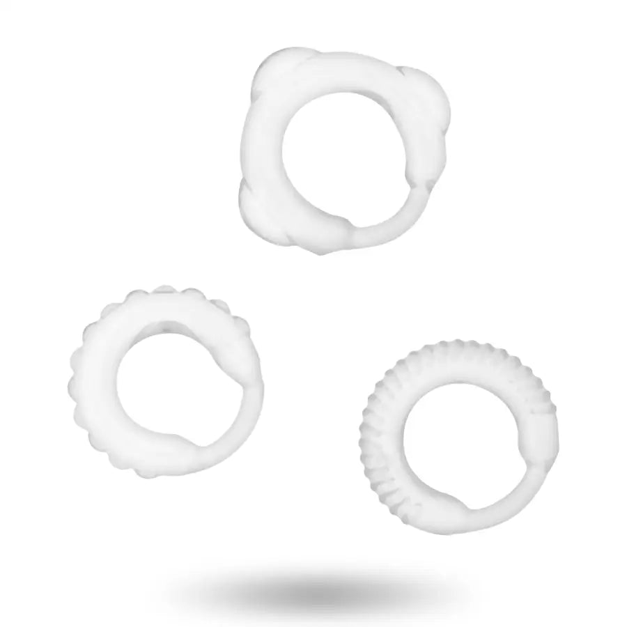 Addicted toys - set 3 anillos pene clear