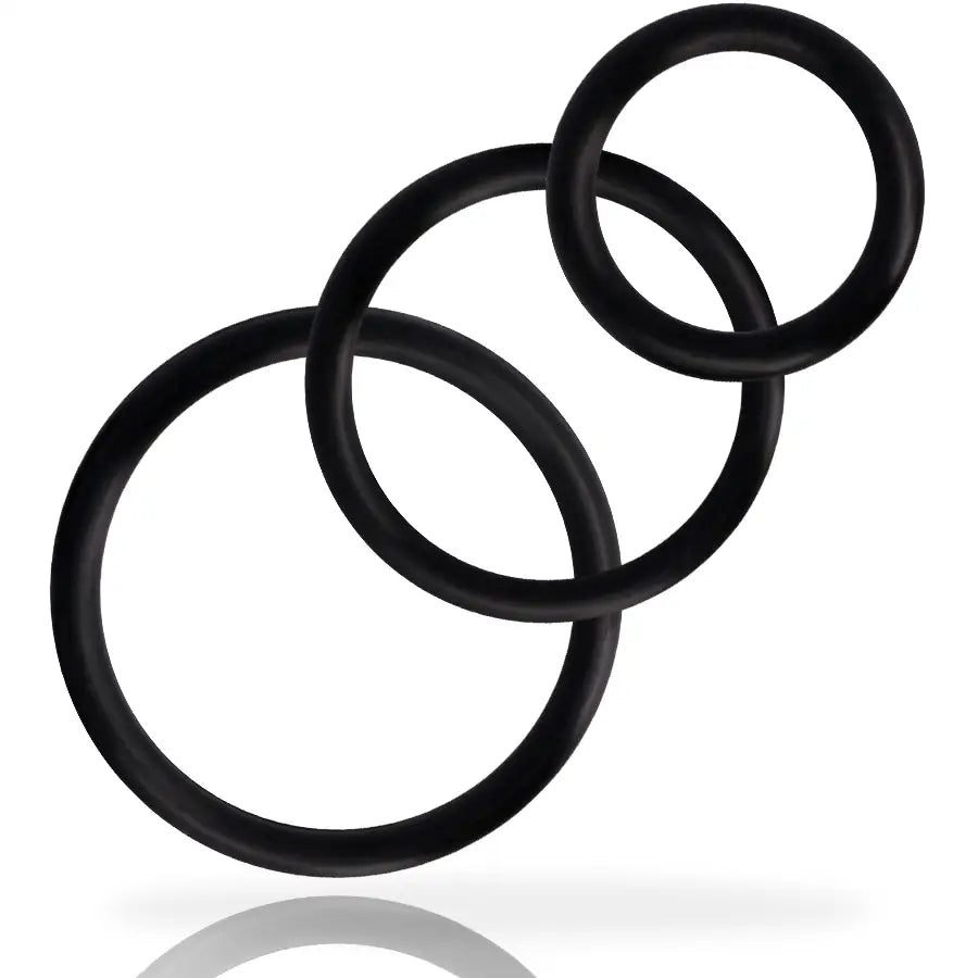 Addicted toys - set anillos pene negro