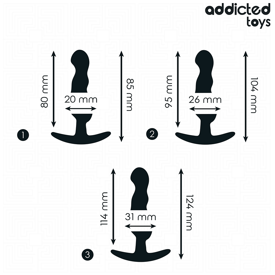 Addicted toys - set de 3 plug anal silicona modelo 1
