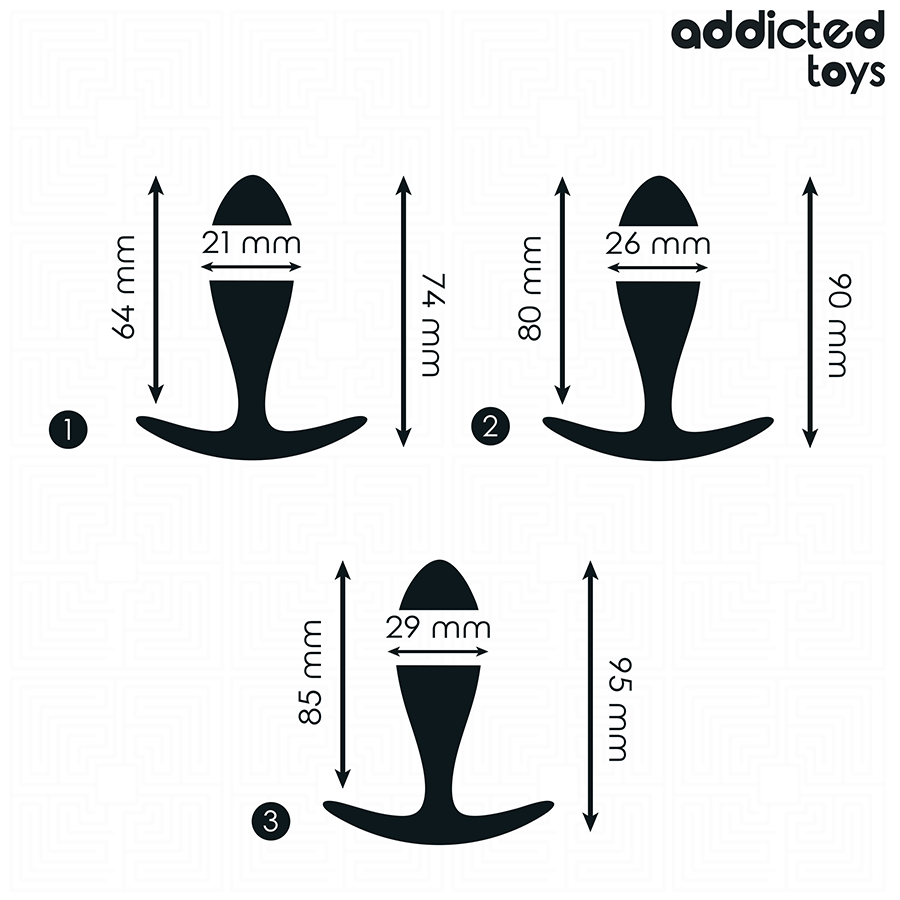 Addicted toys - set de 3 plug anal silicona modelo 2