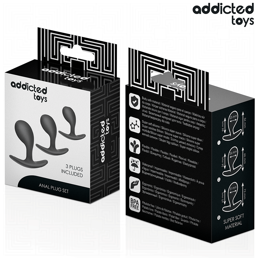 Addicted toys - set de 3 plug anal silicona modelo 3