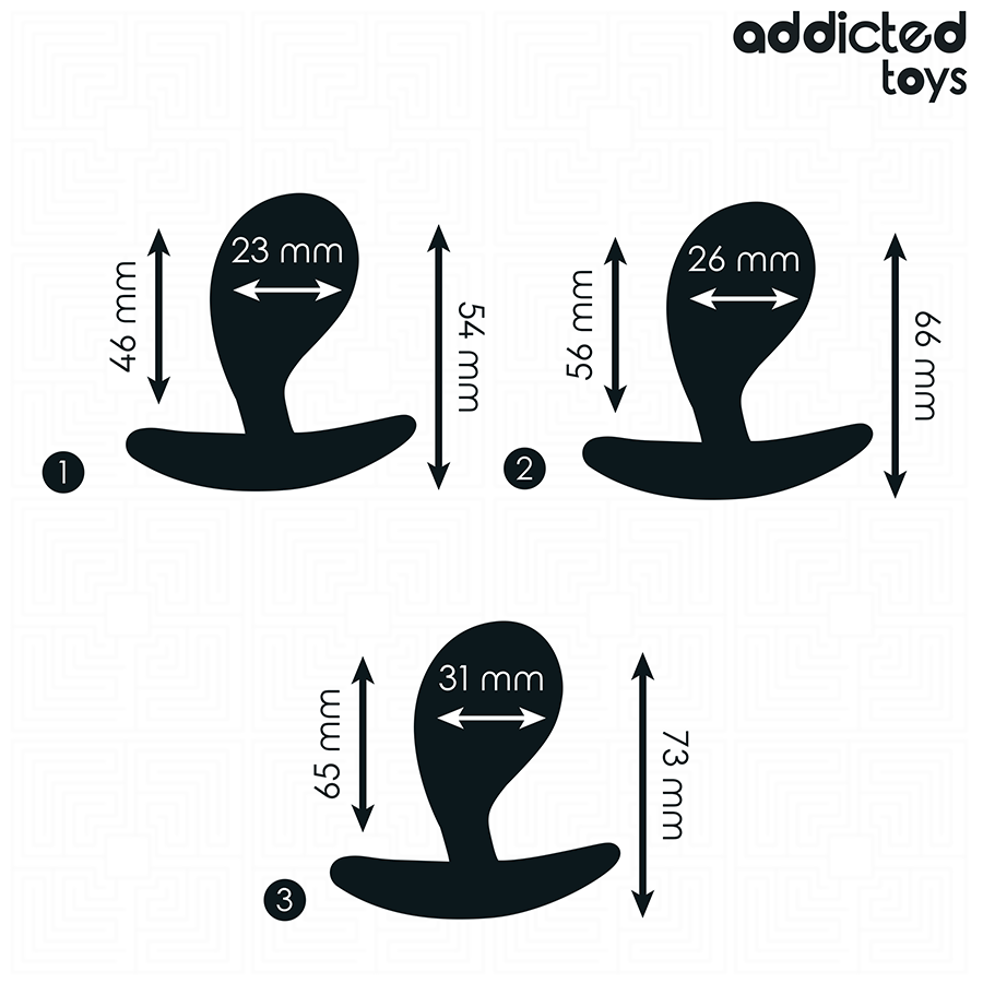 Addicted toys - set de 3 plug anal silicona modelo 3