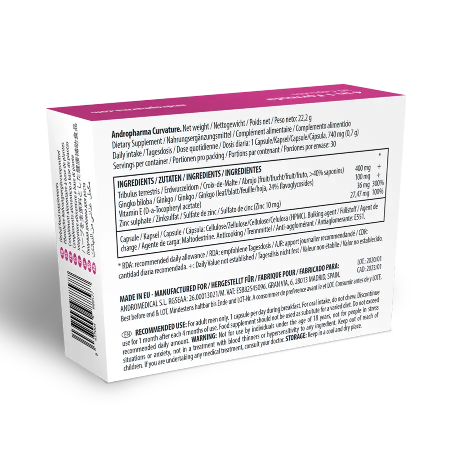 Andropharma Curvature – Complemento alimenticio para el bienestar masculino