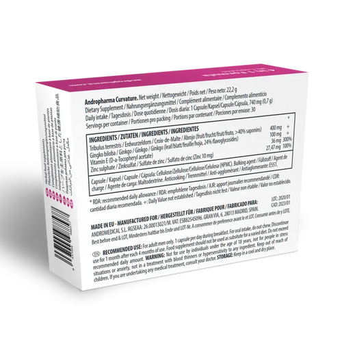 Andropharma Curvature – Complemento alimenticio para el bienestar masculino