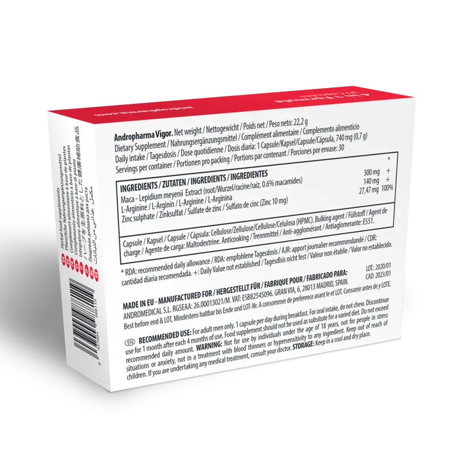 Andropharma vigor – complemento alimenticio herbal