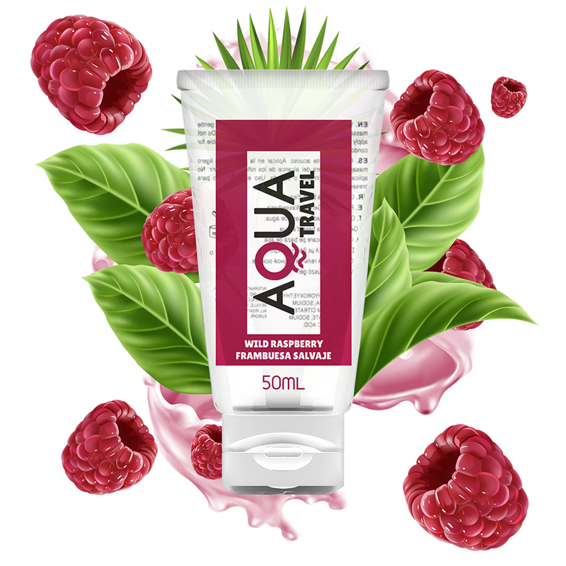 Aqua travel - lubricante base agua sabor frambuesa salvaje