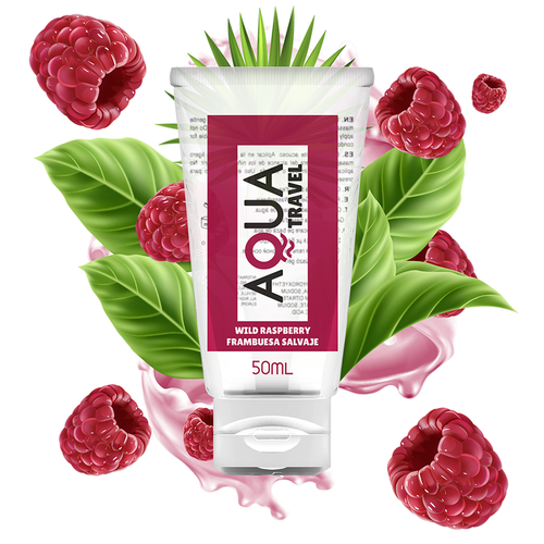 Aqua travel - lubricante base agua sabor frambuesa salvaje