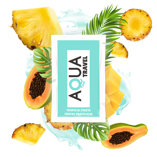 Aqua travel - lubricante base agua sabor frutas tropicales