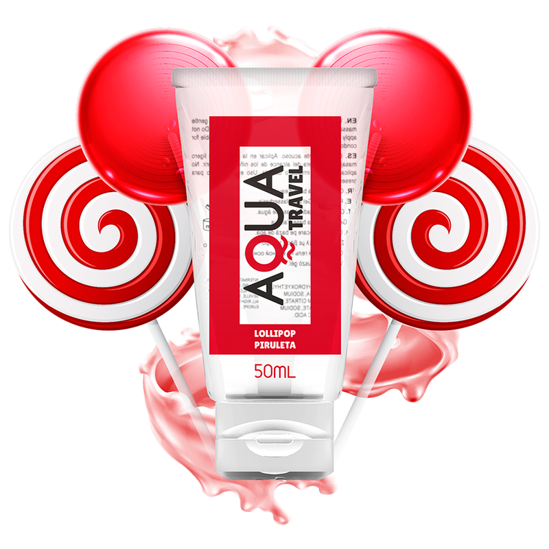 Aqua travel - lubricante base agua sabor piruleta - 50 ml