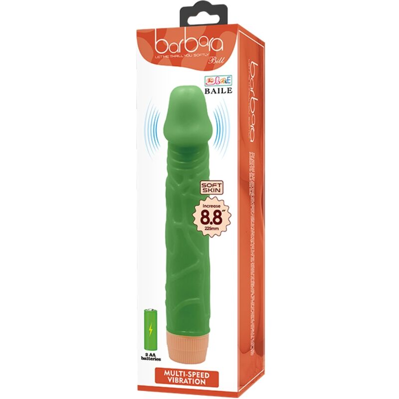 Baile - bill vibrador realístico 22.5 cm verde