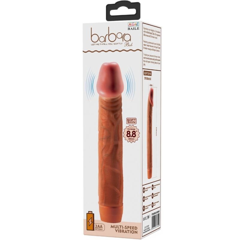 Baile - bob vibrador realístico 22.5 cm mulato