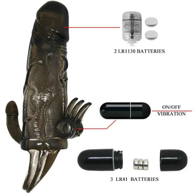 Baile - brave man funda pene anal y clitoris vibrador 16.5
