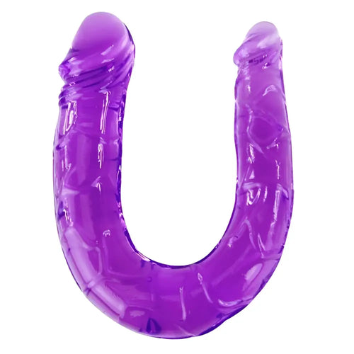 Baile - dildo doble en gelatina flexible lila