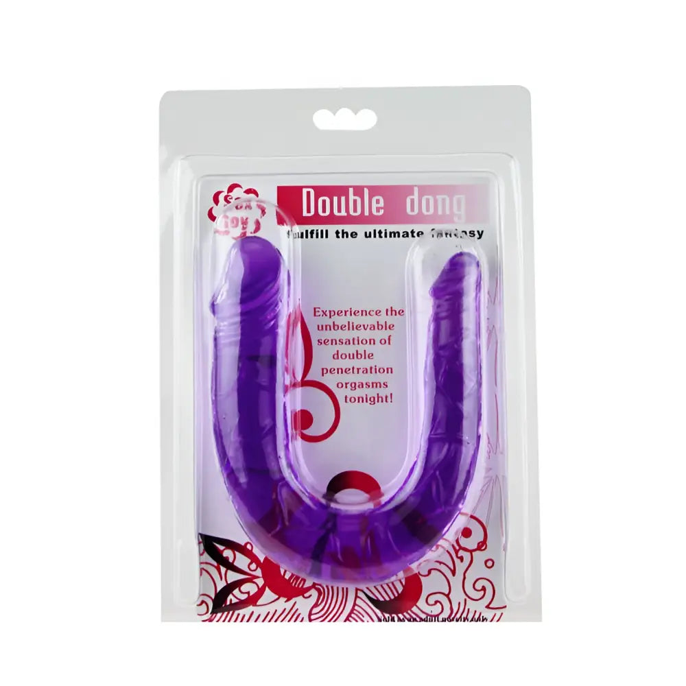 Baile - dildo doble en gelatina flexible lila
