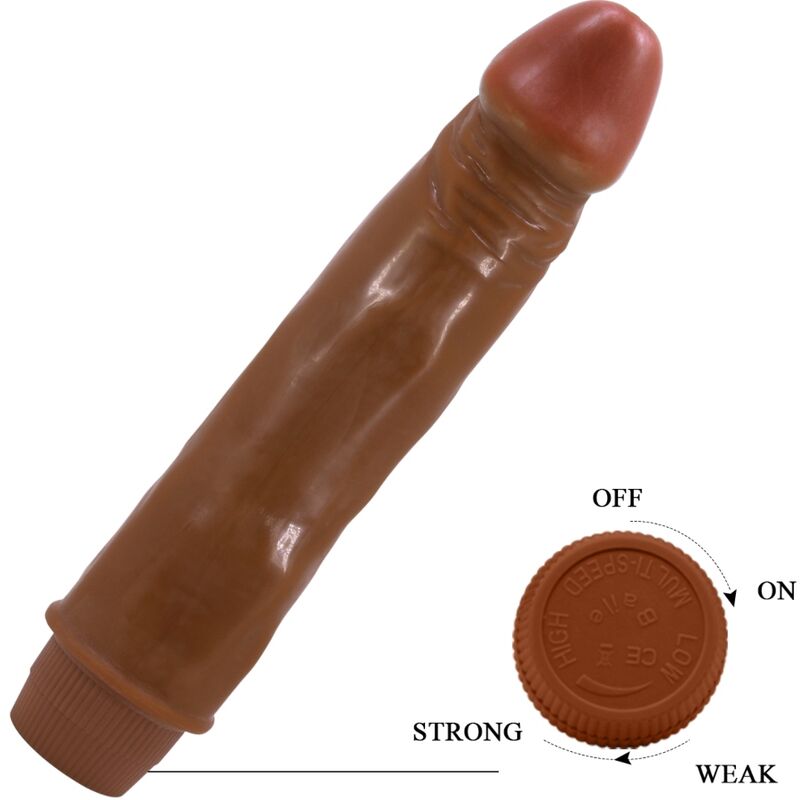 Baile - dwarf vibrador realístico 21 cm mulato