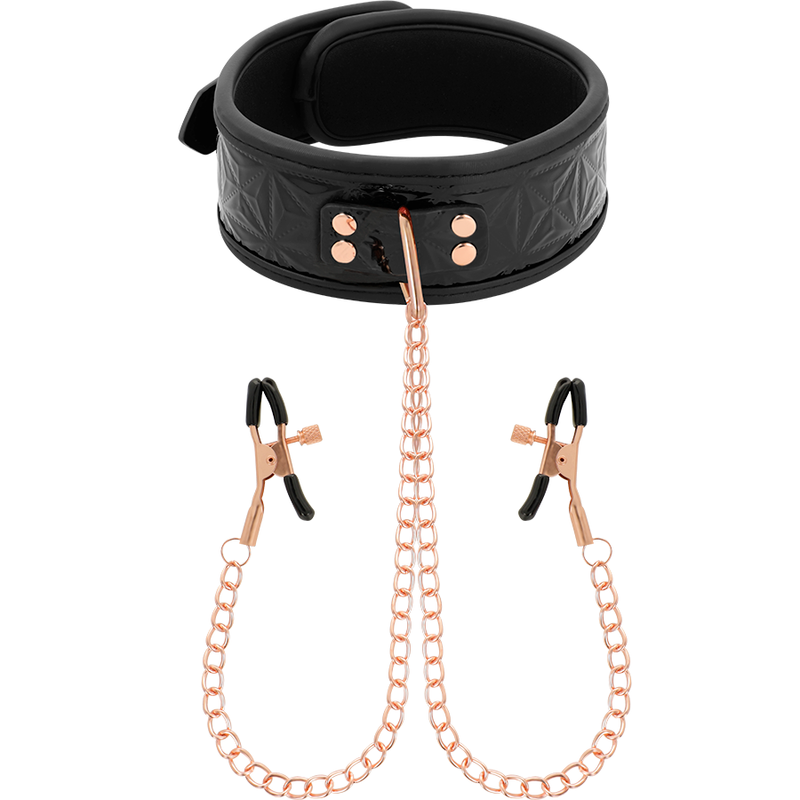 Begme - black edition collar con cadenas y pinzas pezones