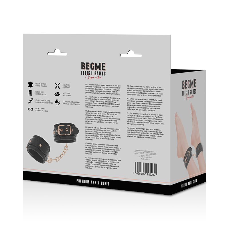 Begme - black edition esposas para tobillos con forro