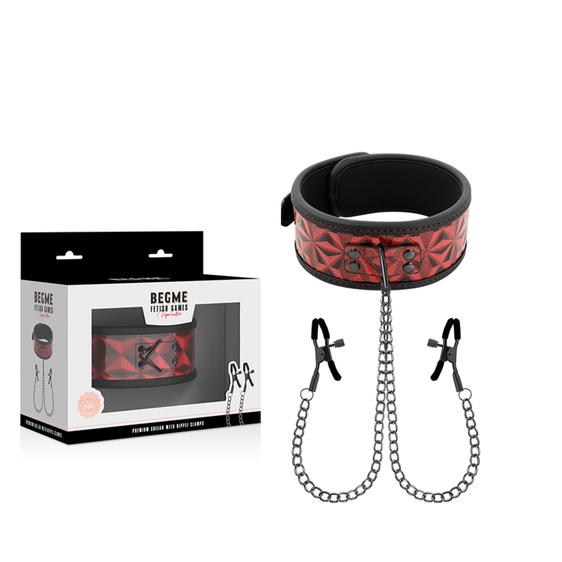 Begme - red edition collar con cadenas y pinzas pezones