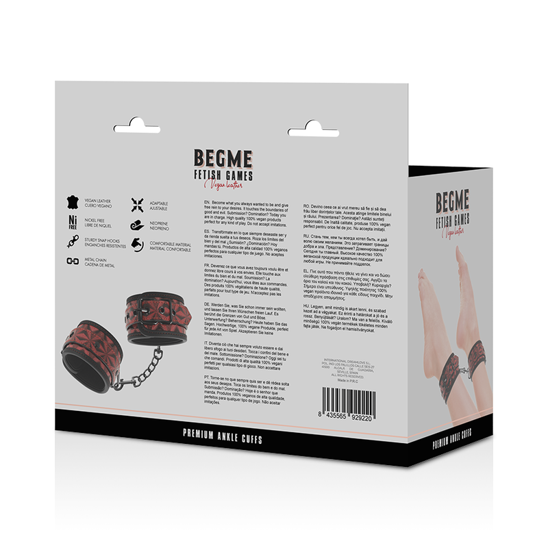 Begme - red edition esposas para tobillos con forro