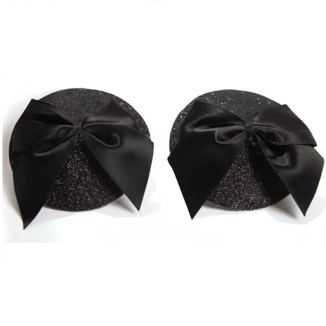 Bijoux - burlesque cubrepezones brillantes con lazo