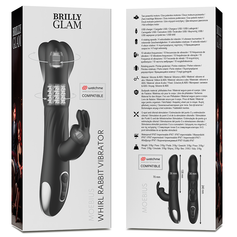 Brilly glam - moebius rabbit vibrator & rotator compatible