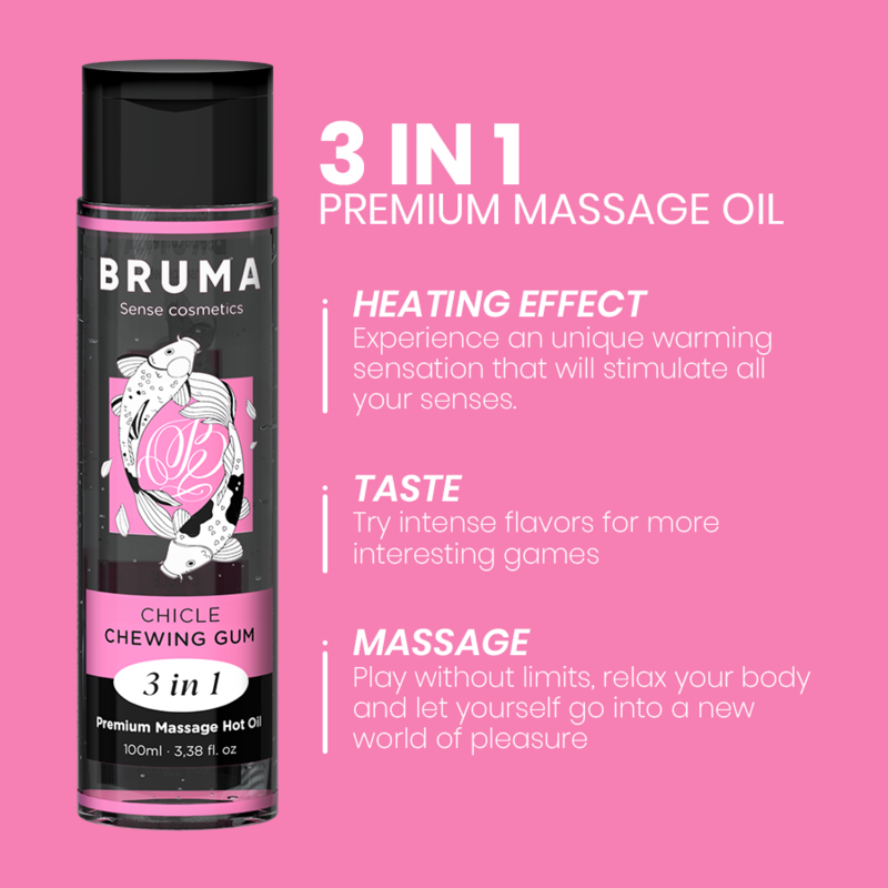 Bruma - aceite de masaje premium efecto calor sabor chicle