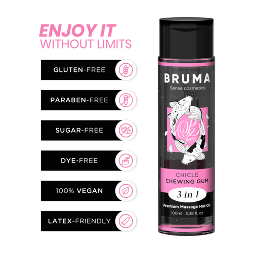 Bruma - aceite de masaje premium efecto calor sabor chicle