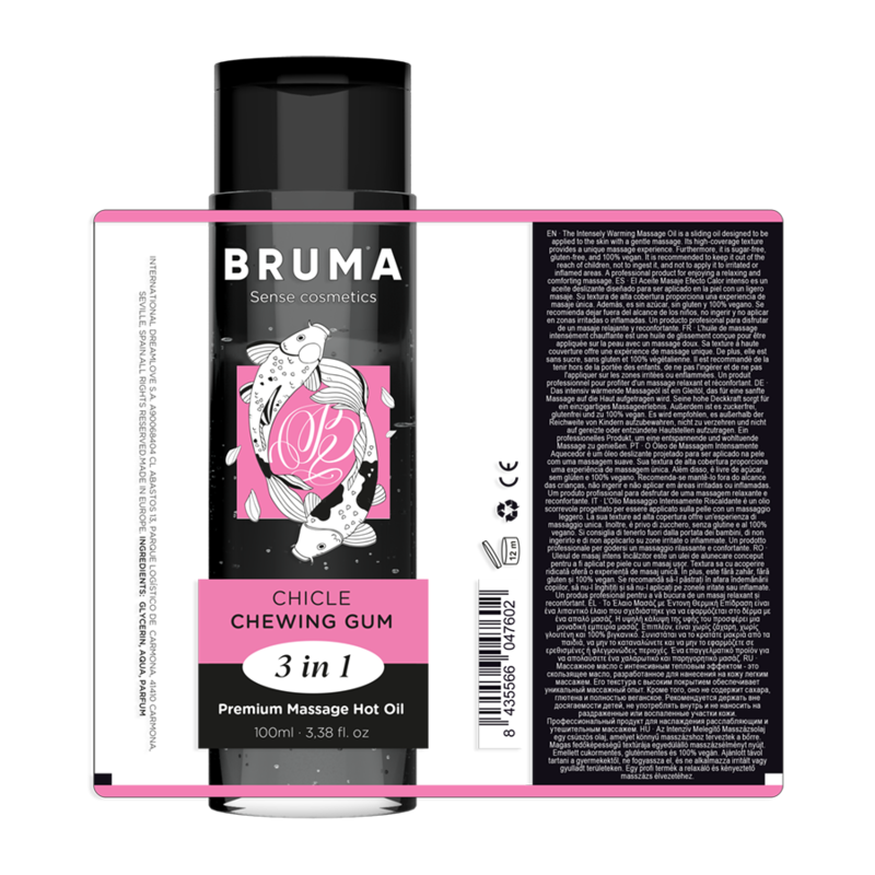 Bruma - aceite de masaje premium efecto calor sabor chicle