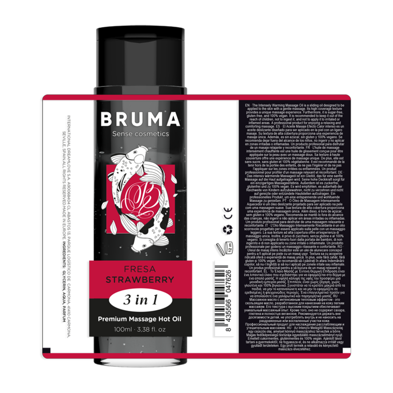 Bruma - aceite de masaje premium efecto calor sabor fresa 3