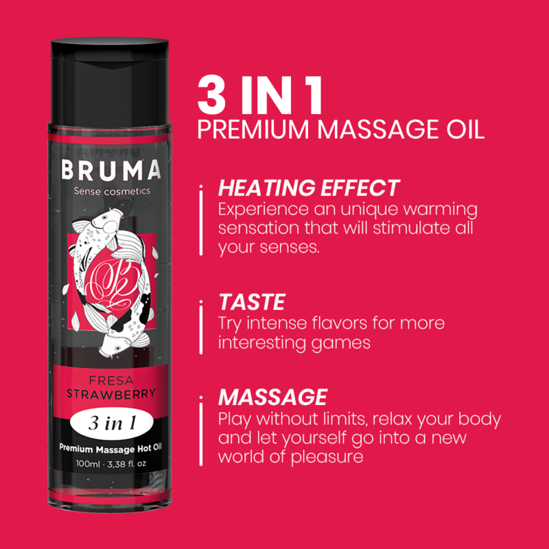 Bruma - aceite de masaje premium efecto calor sabor fresa 3
