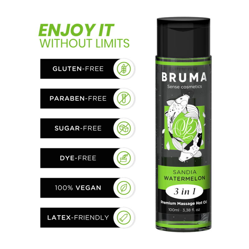 Bruma - aceite de masaje premium efecto calor sabor sandía