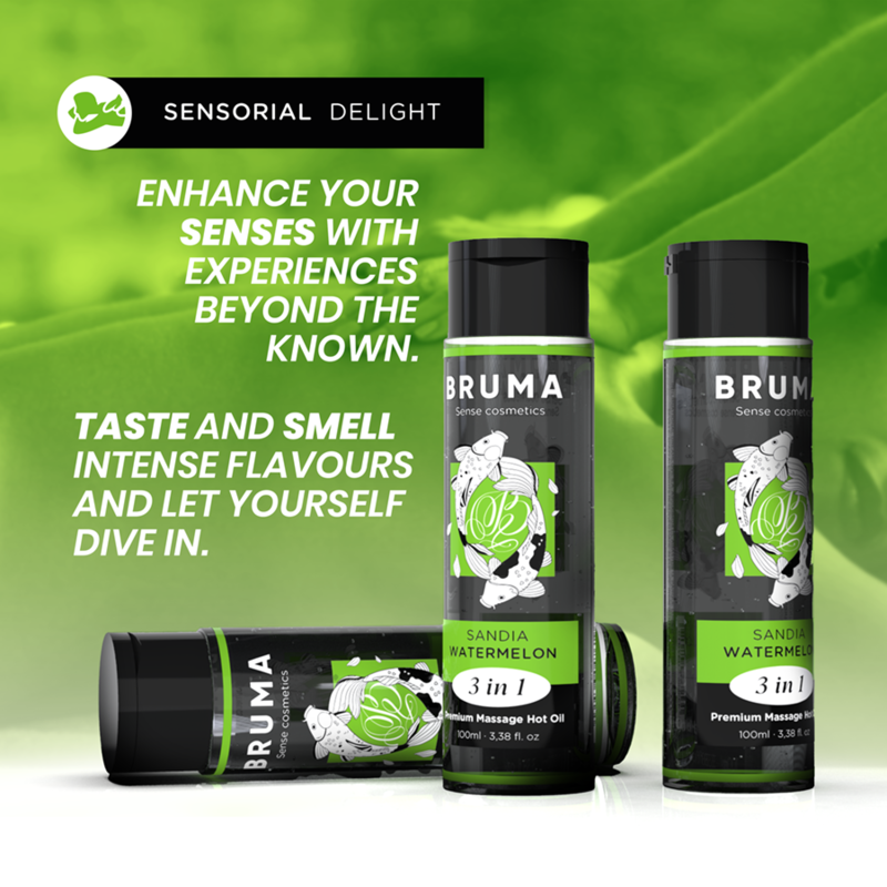 Bruma - aceite de masaje premium efecto calor sabor sandía