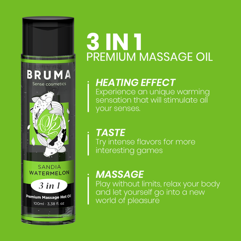 Bruma - aceite de masaje premium efecto calor sabor sandía
