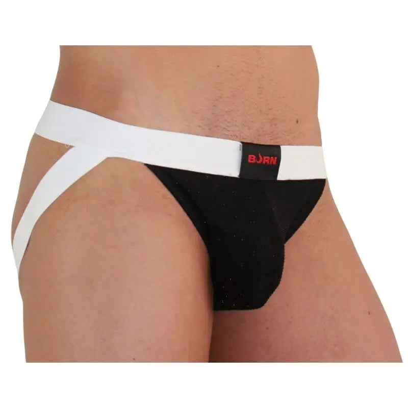 Burn - 004 jock brillante negro / blanco s - M