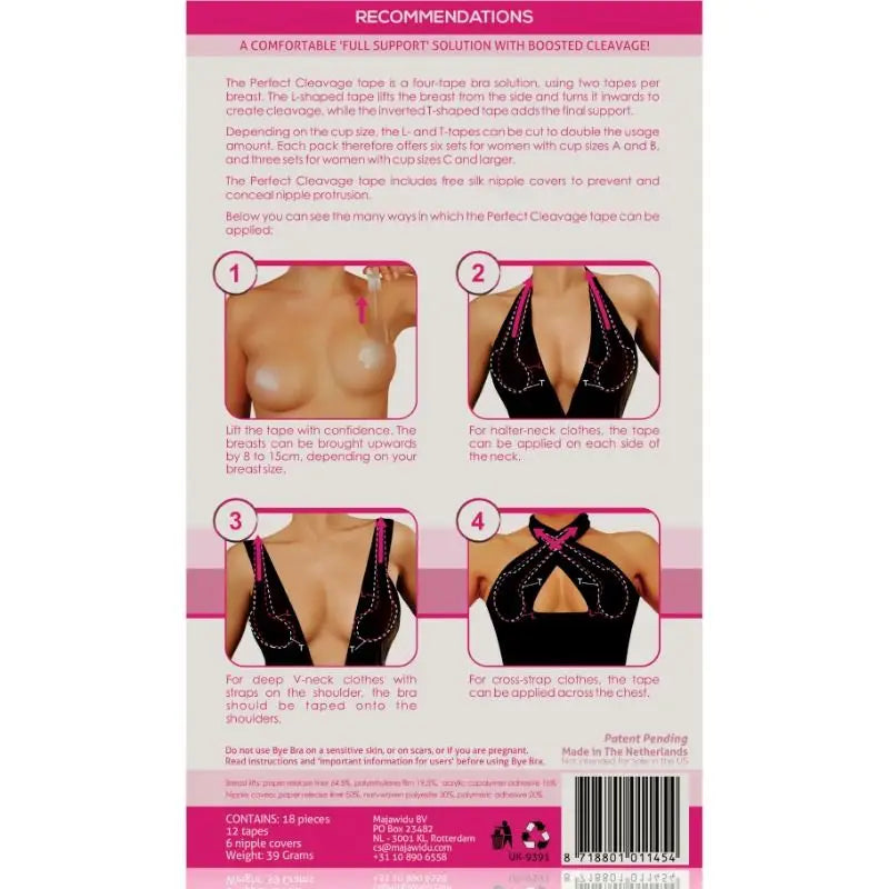 Bye-bra - cinta realzadora + cubrepezones gratis copa a-f