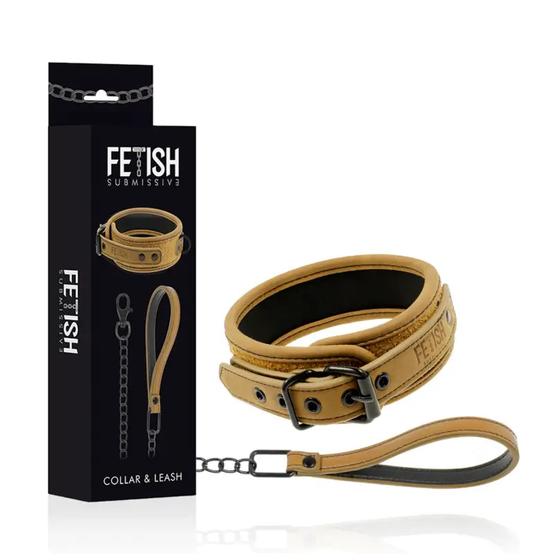 Fetish submissive origen - collar con cadena con forro
