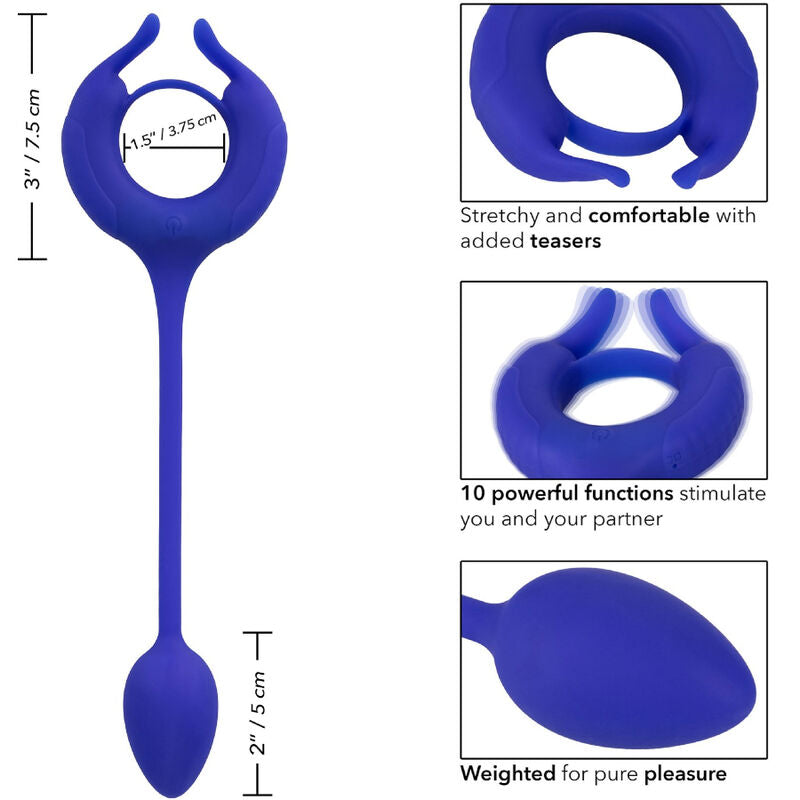 Calexotics - admiral anillo con peso para pene azul