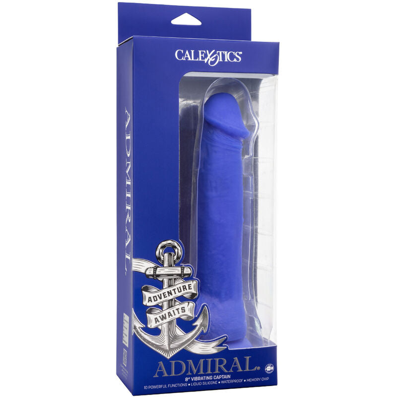 Calexotics - admiral captain dildo realístico vibrador azul