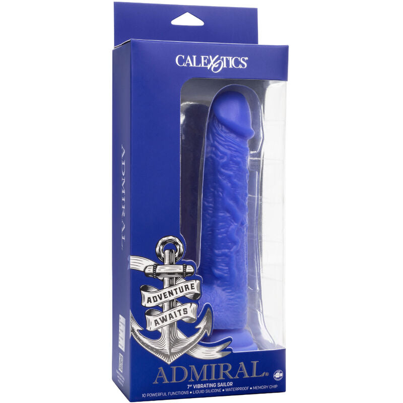 Calexotics - admiral sailor dildo realístico vibrador azul