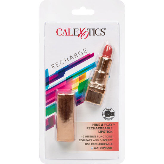 Calexotics - bala pintalabios recargable hide & play rojo