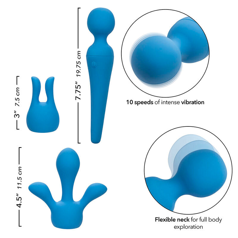 Calexotics - couture kit vibrador wand 10 vibraciones azul