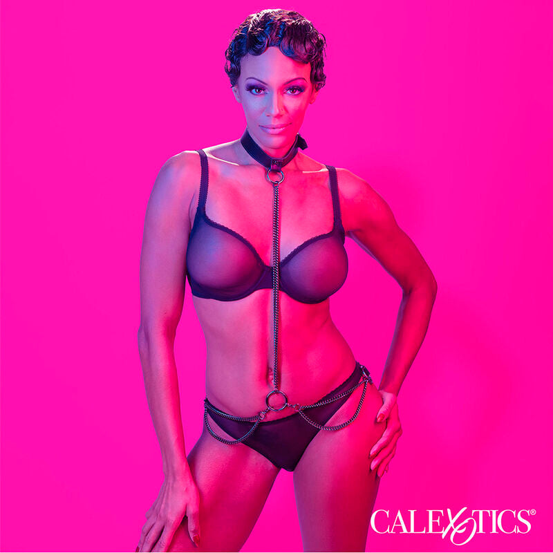 Calexotics - euphoria collar halter y correa con cadena