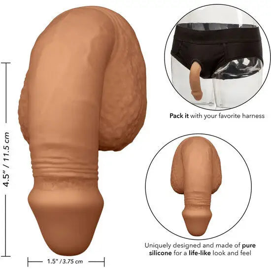 Calexotics - packing penis pene de silicona 12.75cm caramelo