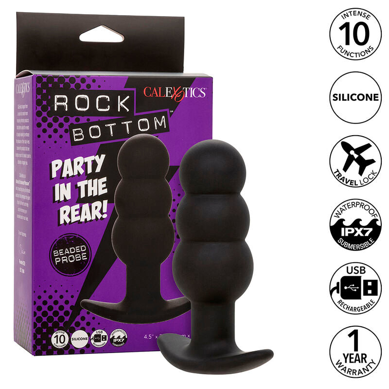 Calexotics - rock bottom plug anal con cuentas 10