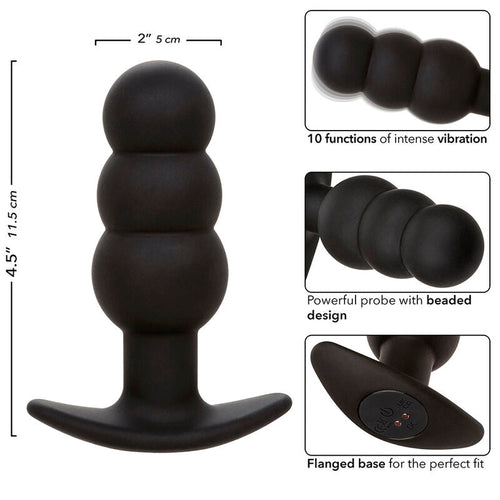 Calexotics - rock bottom plug anal con cuentas 10