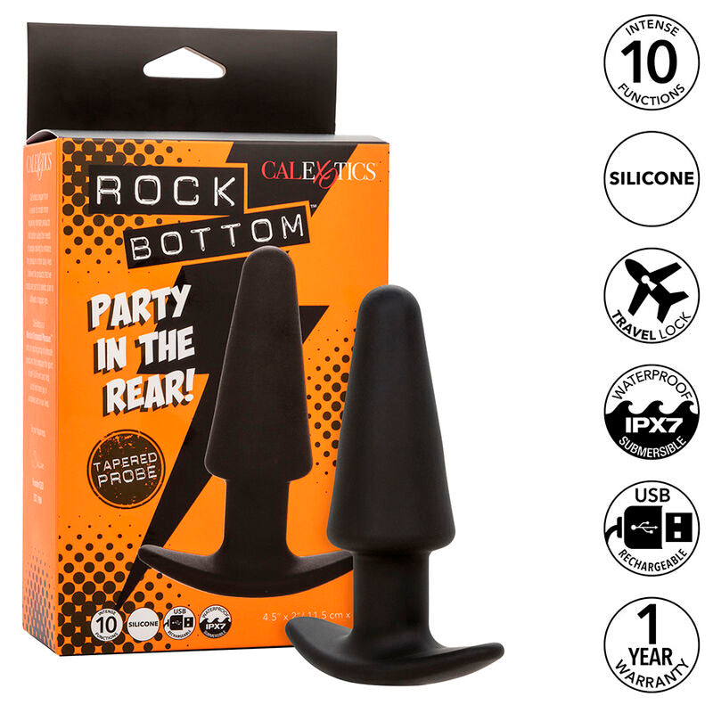 Calexotics - rock bottom plug anal cónico 10 vibraciones
