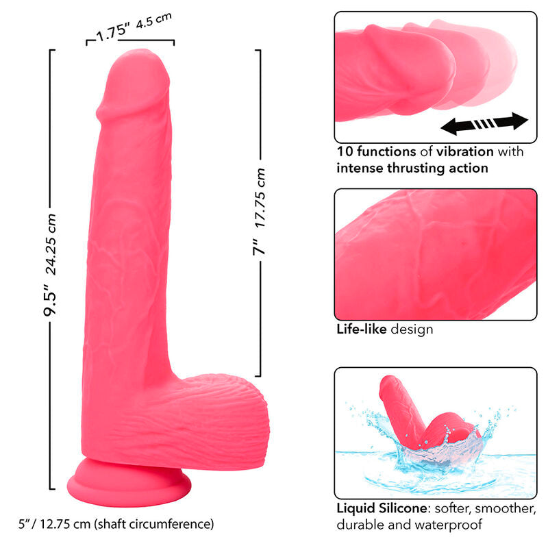 Calexotics - studs vibrador realístico 10 vibraciones y rosa