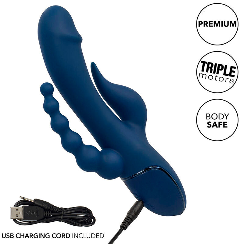 Calexotics - vibrador triple orgasm azul